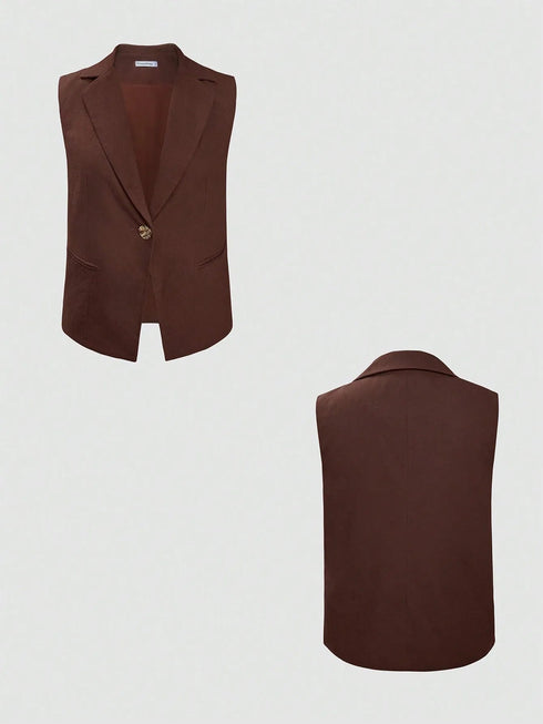 'Marisol' Sleeveless Blazer and Wide Leg Pants Set - Celes Fashion